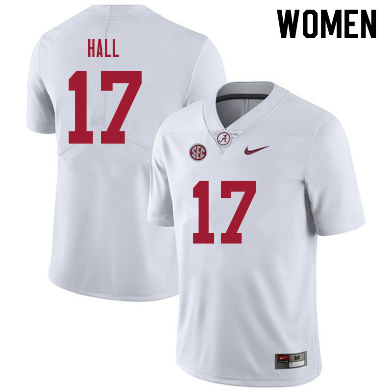 Alabama Crimson Tide Women's Agiye Hall #17 White NCAA Nike Authentic Stitched 2021 College Football Jersey XV16J55DC